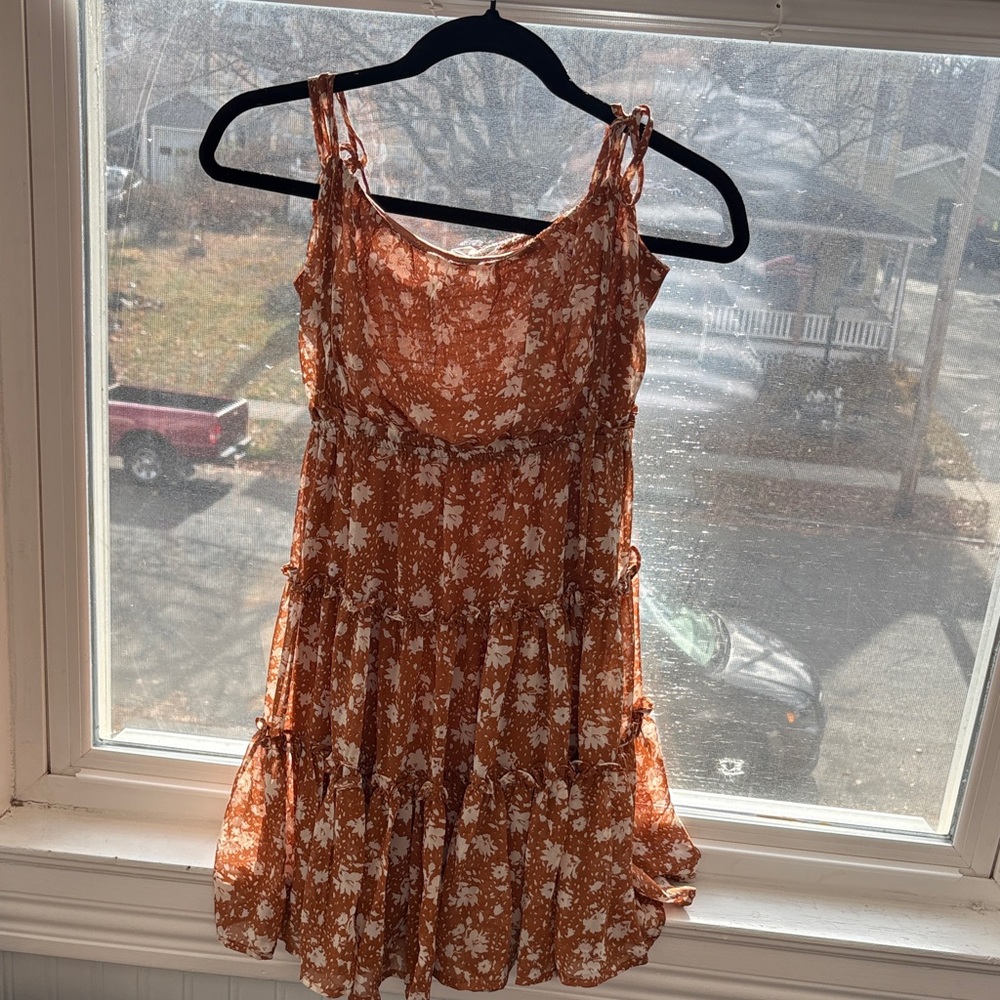 Blu Pepper Rust Floral Dress